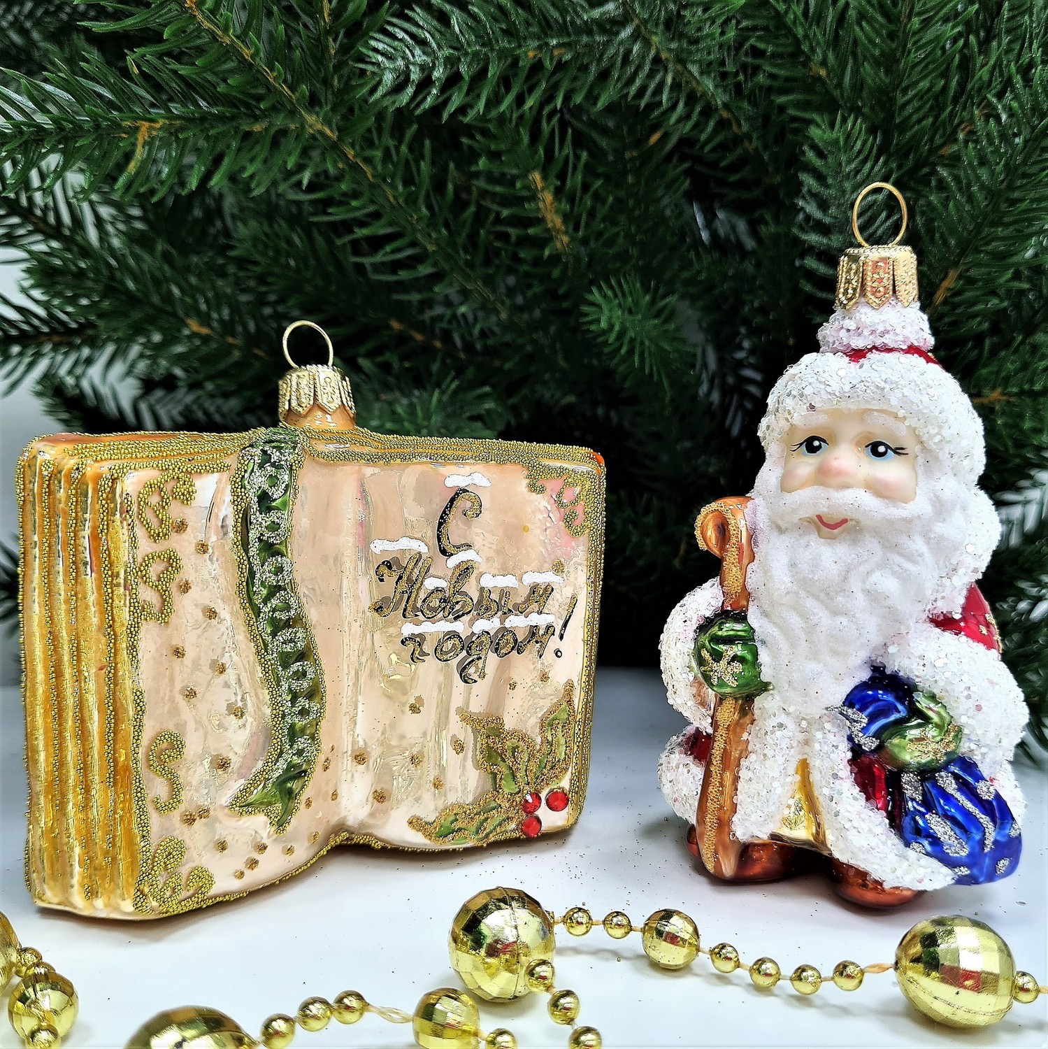 фото Набор ёлочных игрушек Дед Мороз и книга