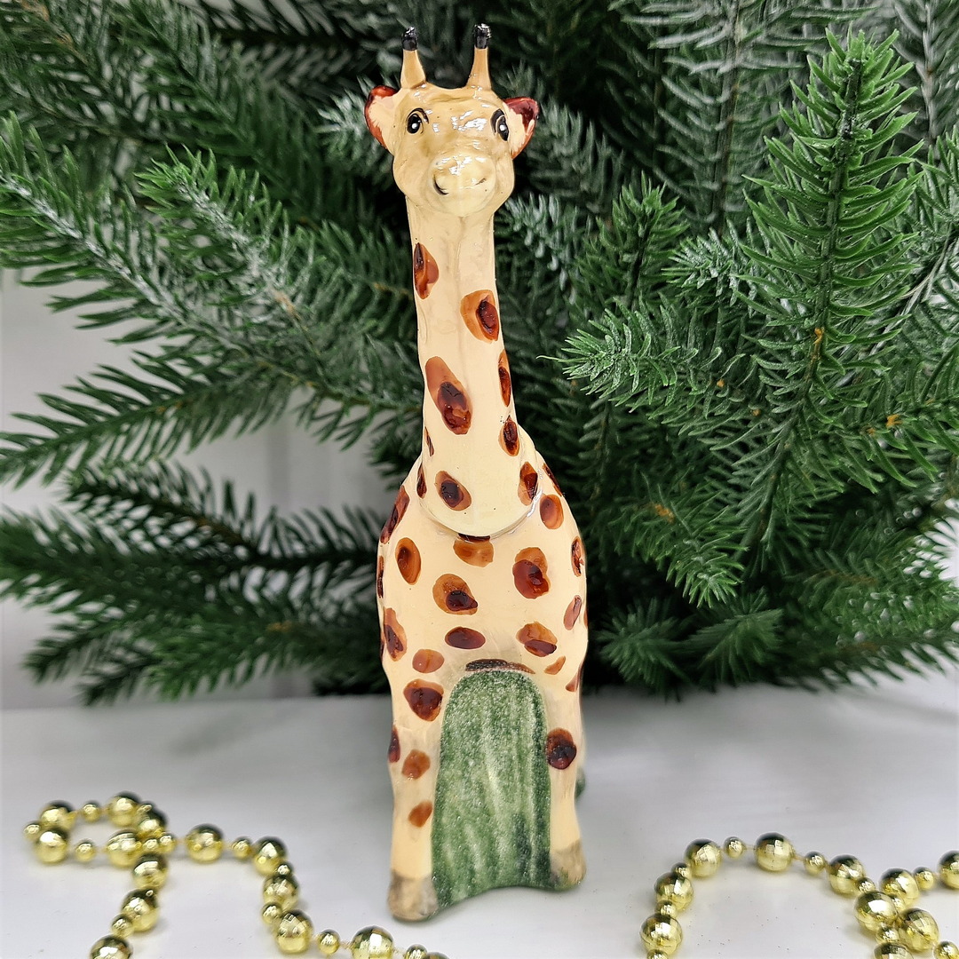 фото Стеклянная елочная игрушка Жираф