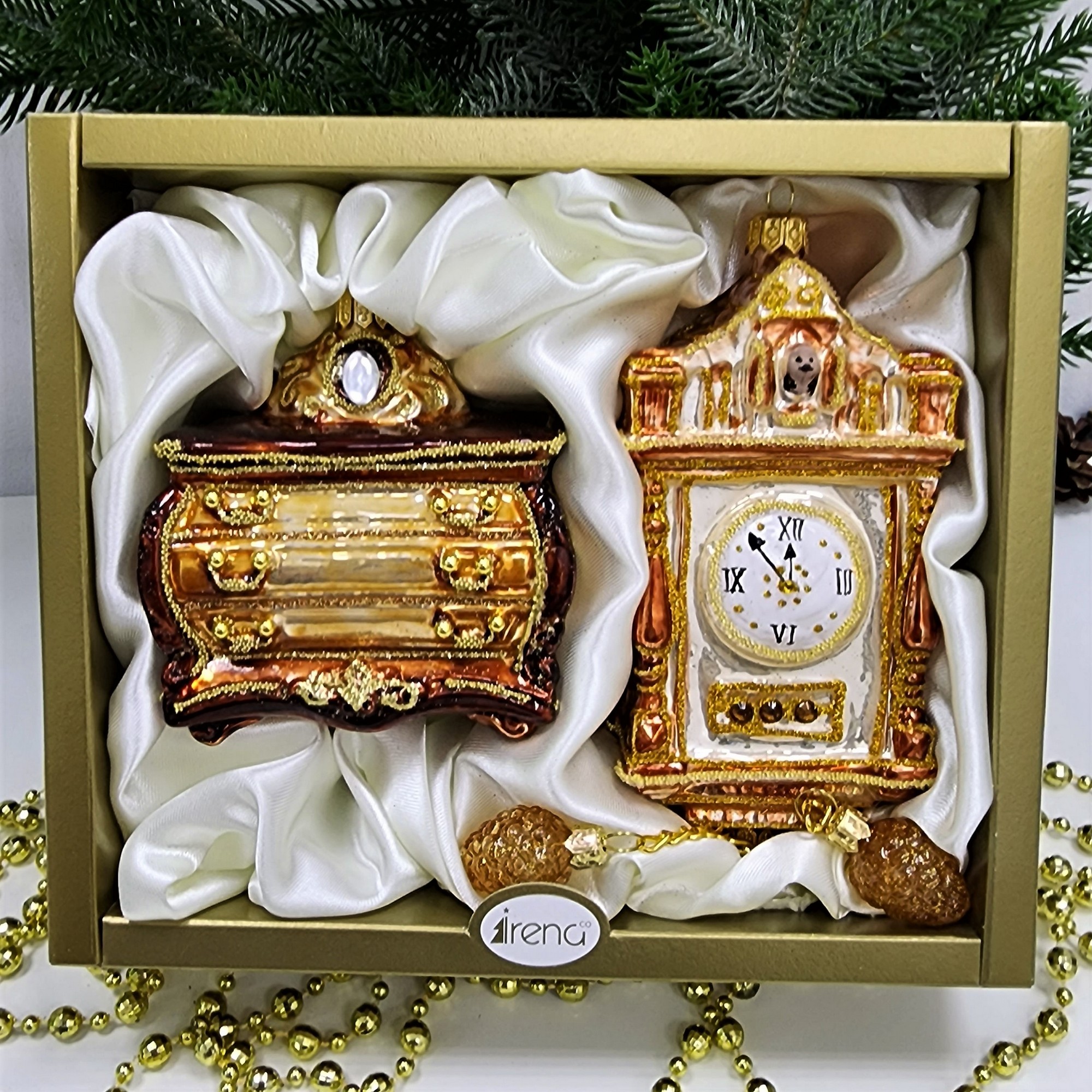 фото Набор ёлочных игрушек Комод и часы с кукушкой