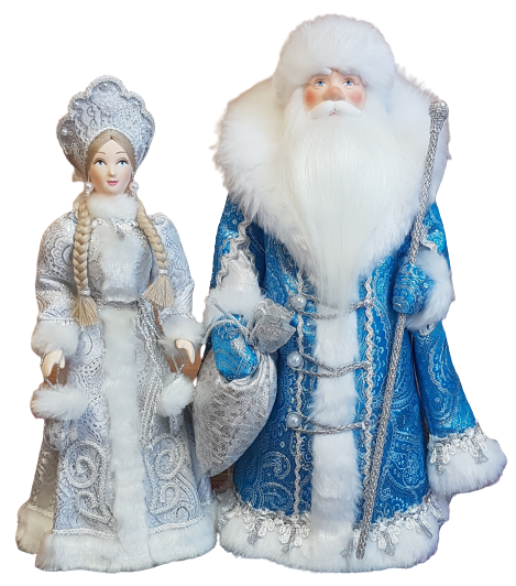фото Набор Дед Мороз и Снегурочка из ткани №133