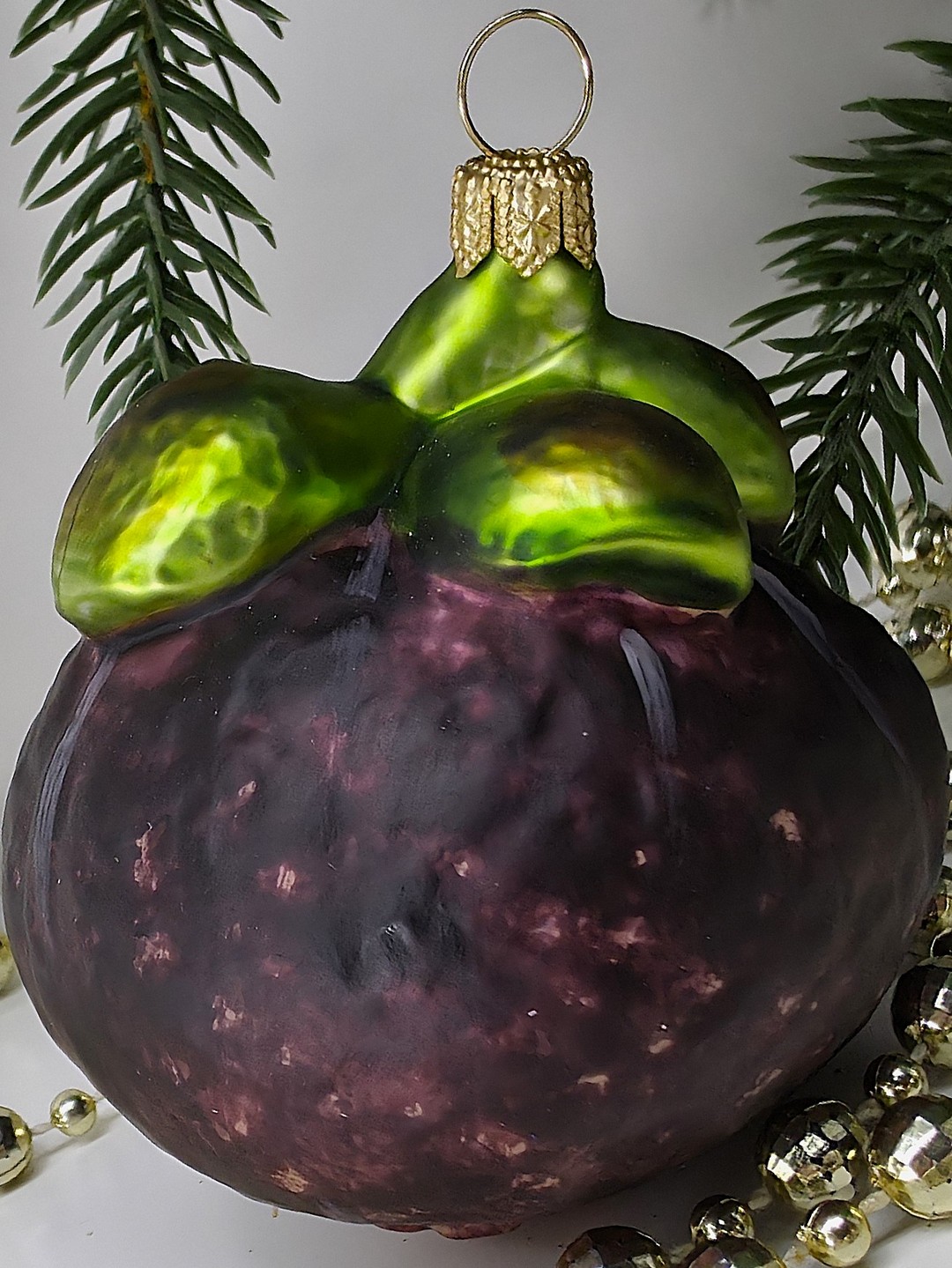 фото Стеклянная елочная игрушка Мангостин