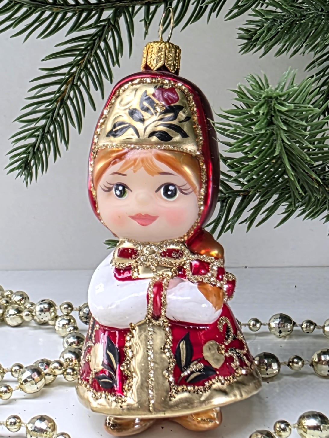 фото Стеклянная ёлочная игрушка Василиса-4