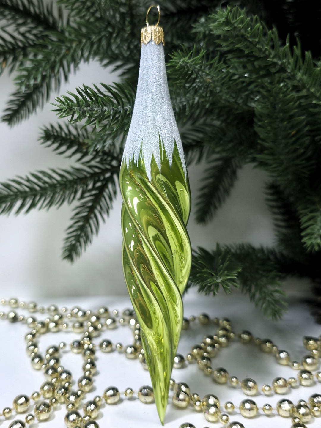 фото Стеклянная елочная игрушка Сосулька
