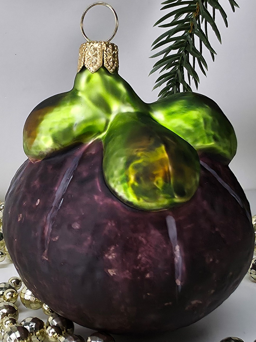 фото Стеклянная елочная игрушка Мангостин