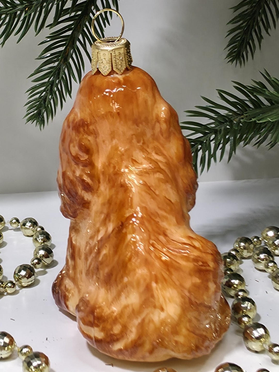 фото Стеклянная елочная игрушка Спаниель