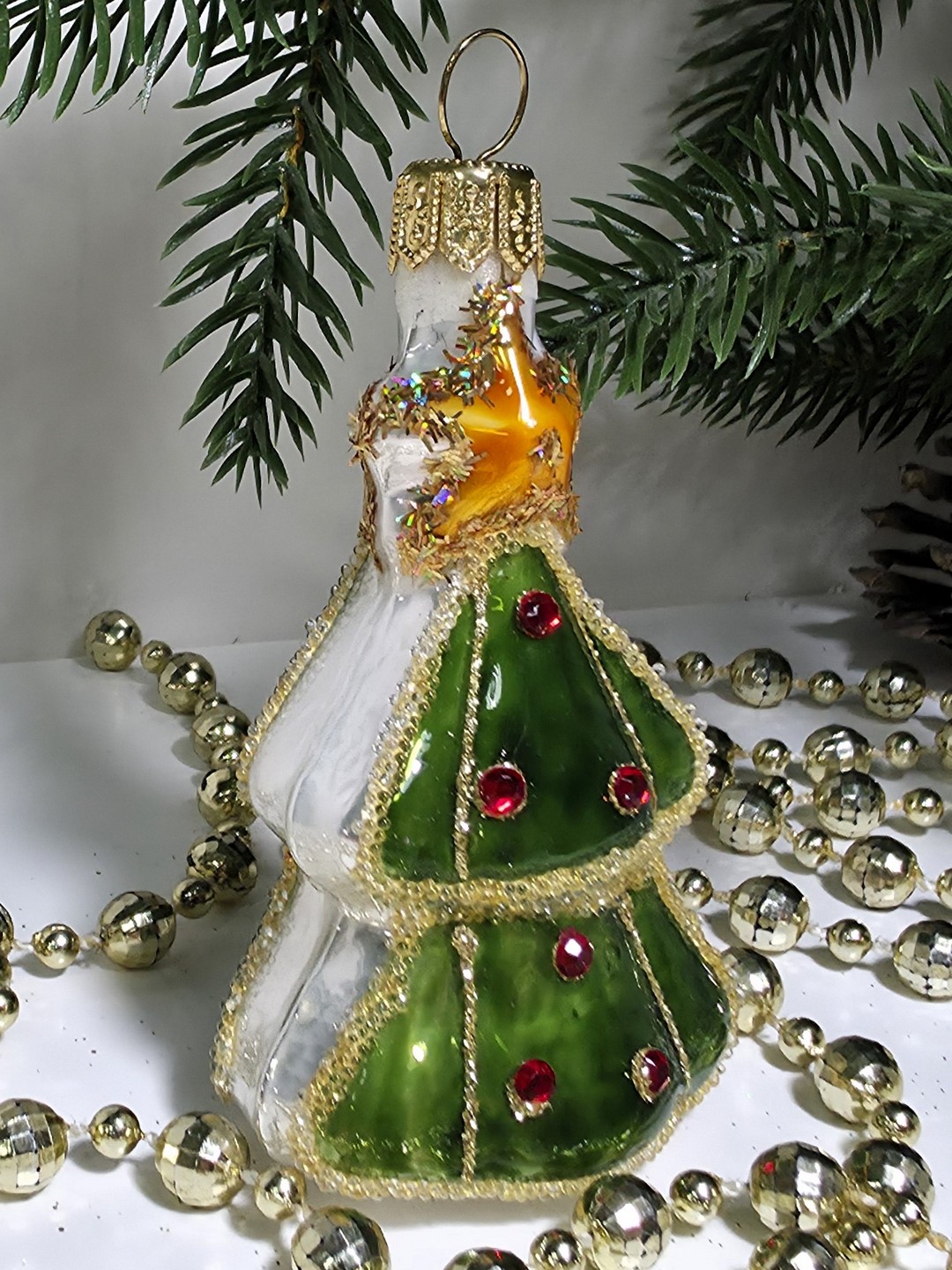 фото Стеклянная елочная игрушка Елочка
