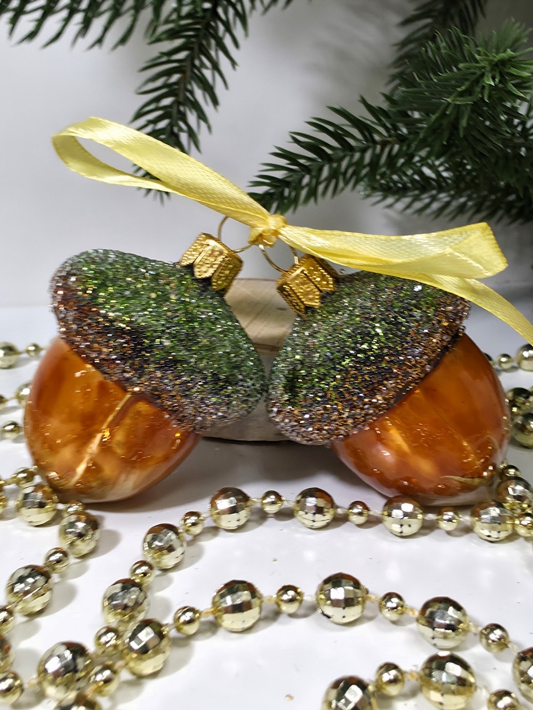 фото Набор ёлочных игрушек Два желудя эмаль