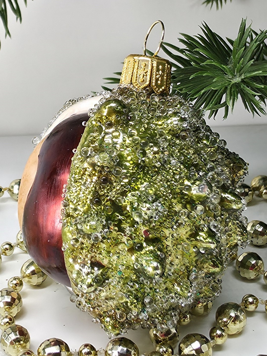 фото Стеклянная елочная игрушка Каштан