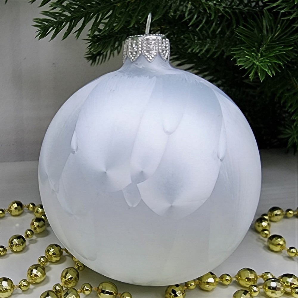 фото Стеклянный шар 80 мм Морозко светло-голубой