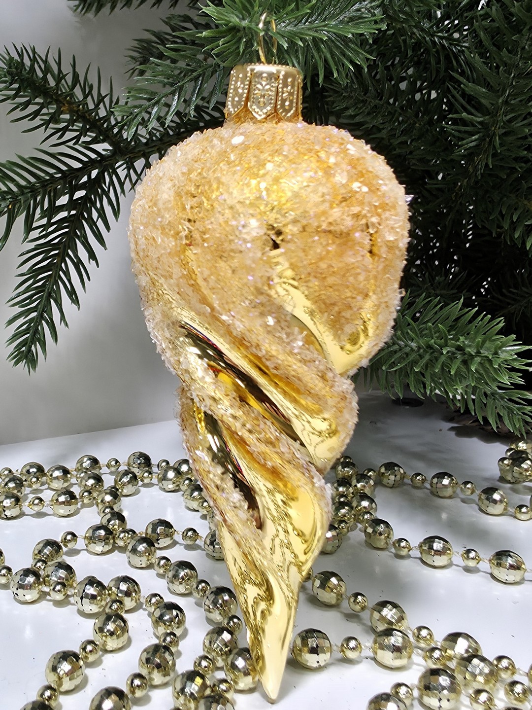 фото Стеклянная елочная игрушка Сосулька