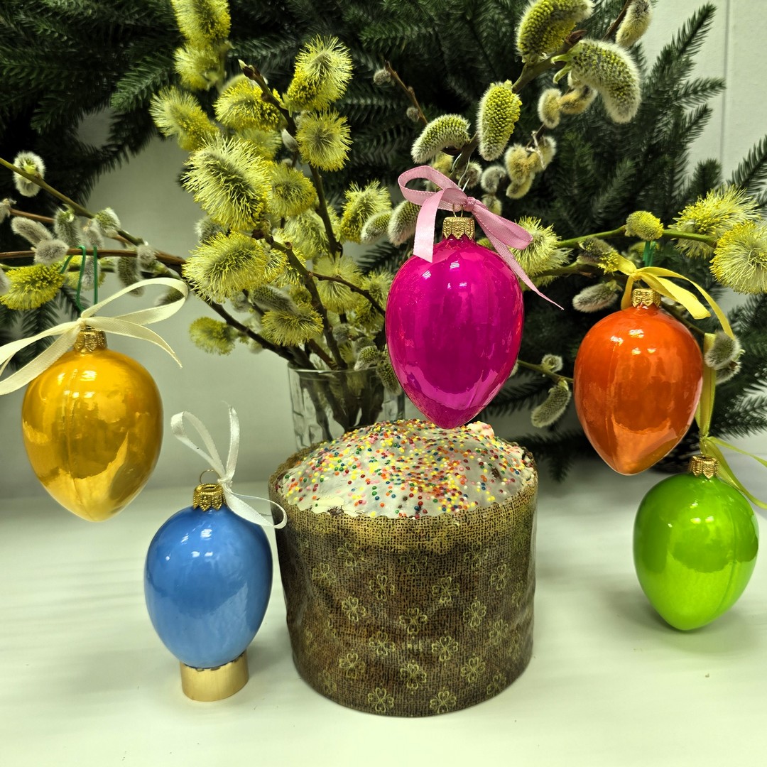 фото Набор стеклянных ёлочных игрушек Irena-Co Пасхальные яйца
