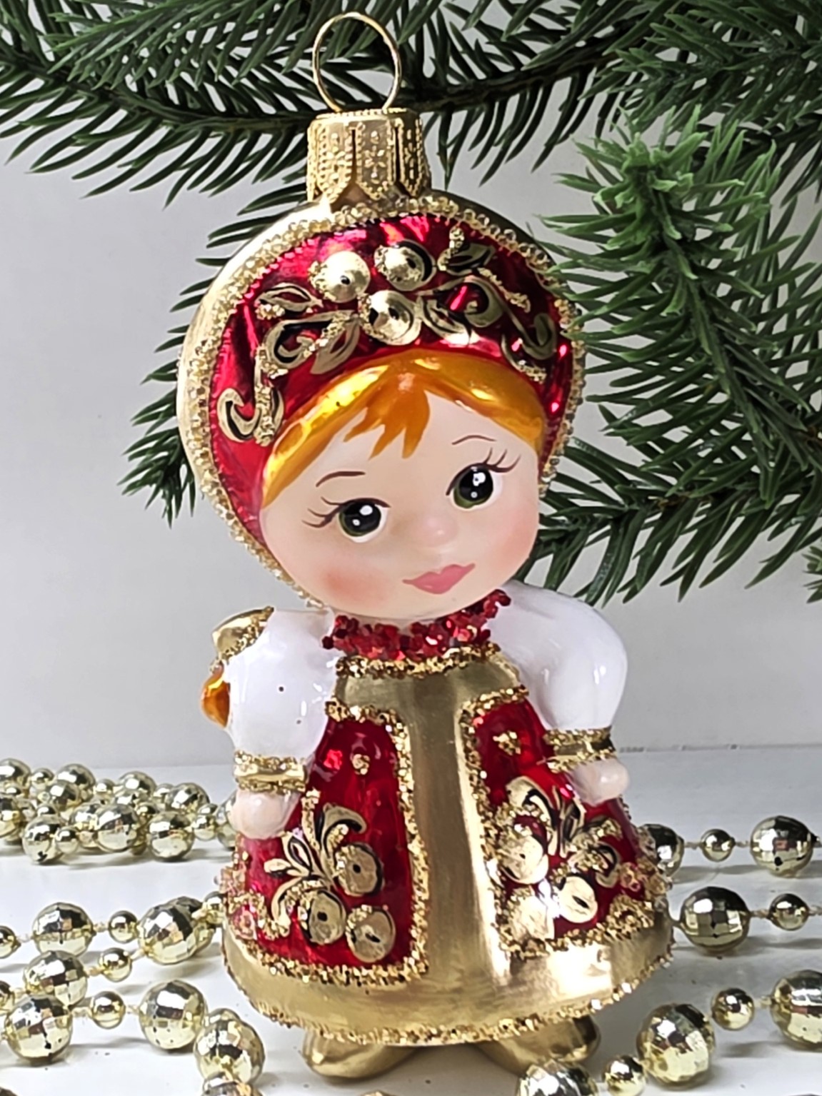фото Стеклянная ёлочная игрушка Василиса-6