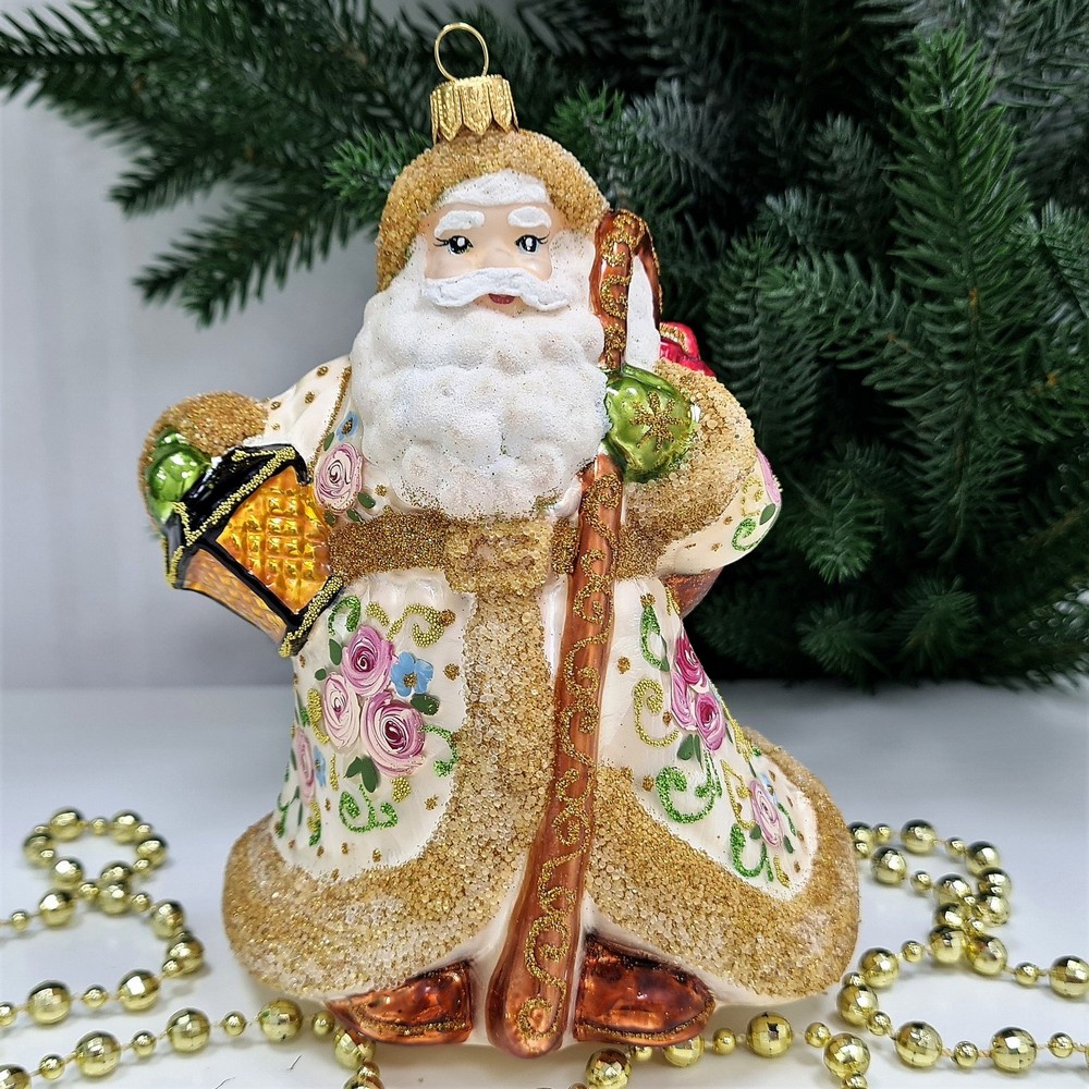 фото Стеклянная елочная игрушка Дед Мороз Версаль