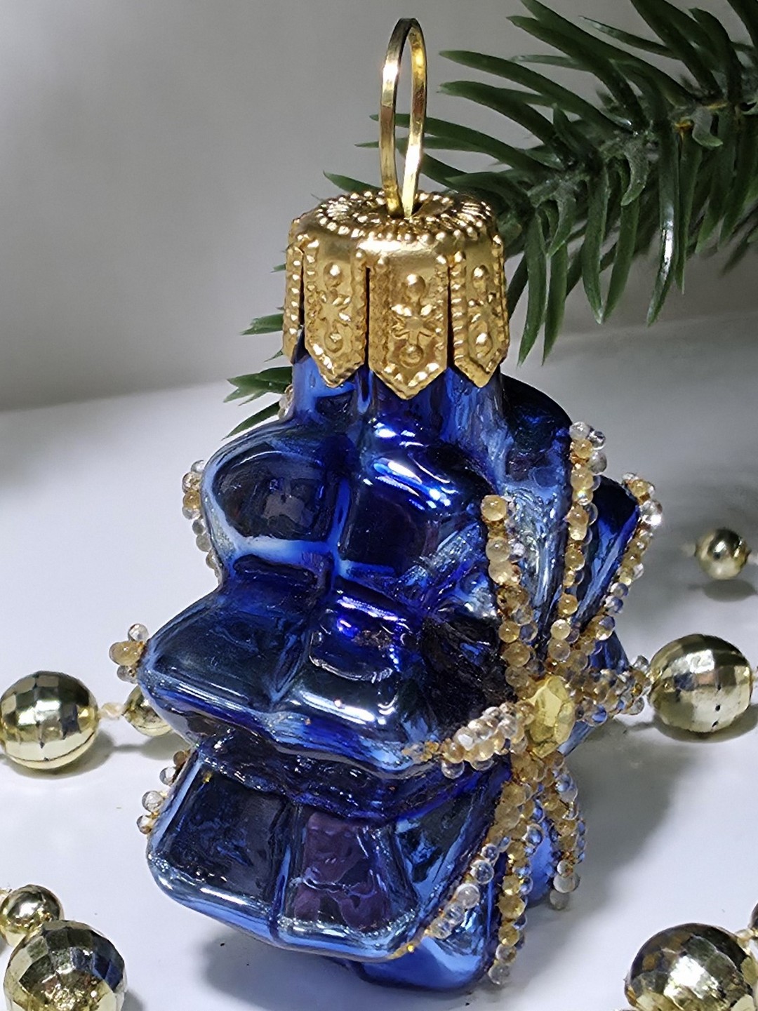 фото Стеклянная елочная игрушка Звездочка