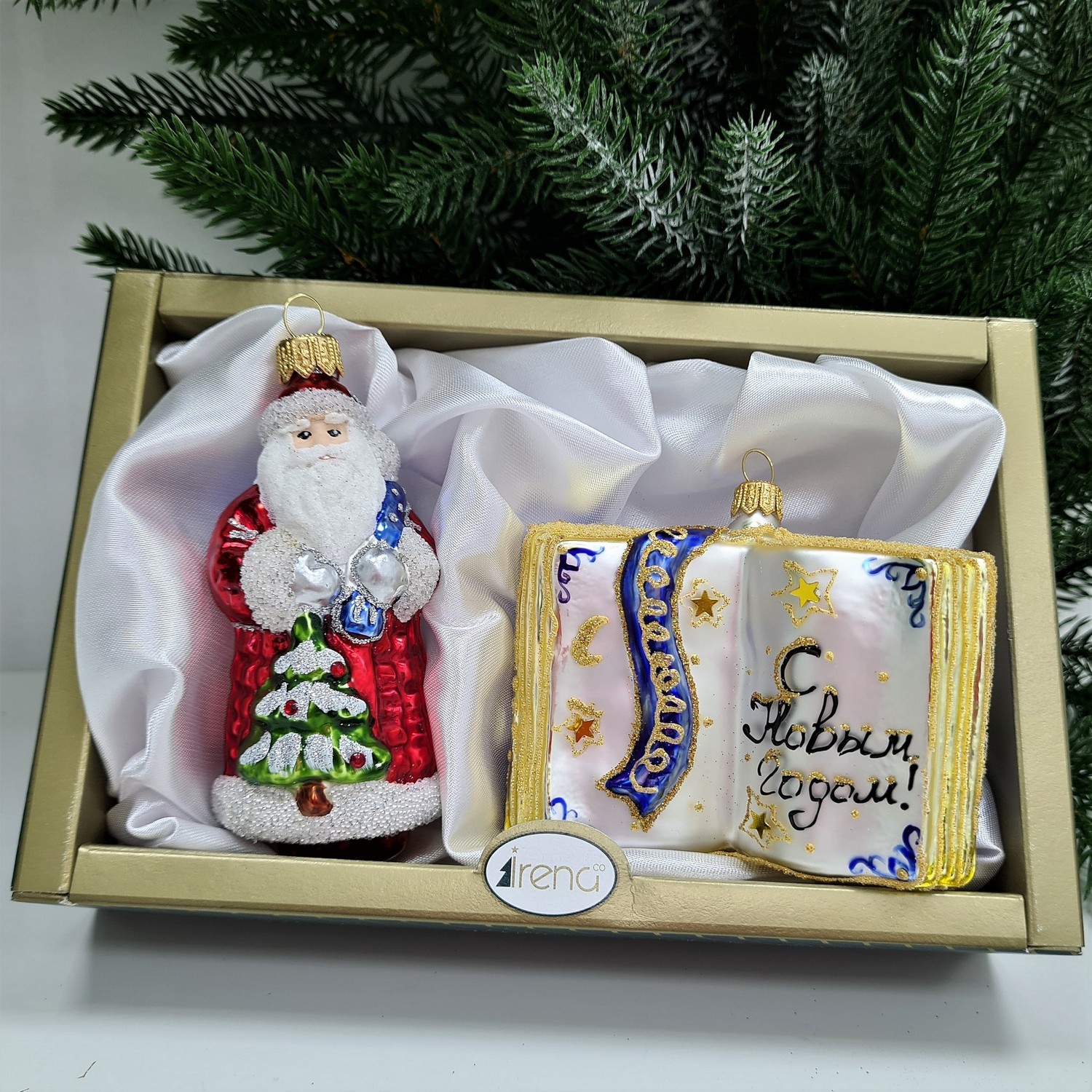 фото Набор ёлочных игрушек Дед Мороз с елкой и книга