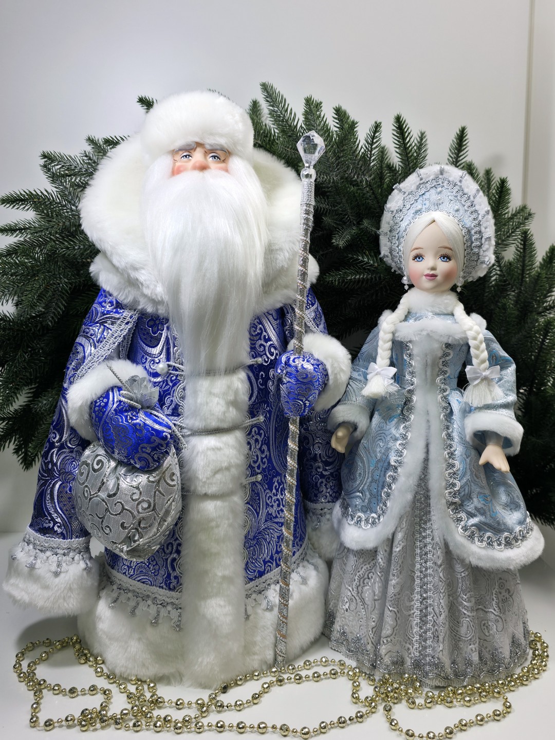 фото Набор Дед Мороз 50 см и Снегурочка 47 см №125