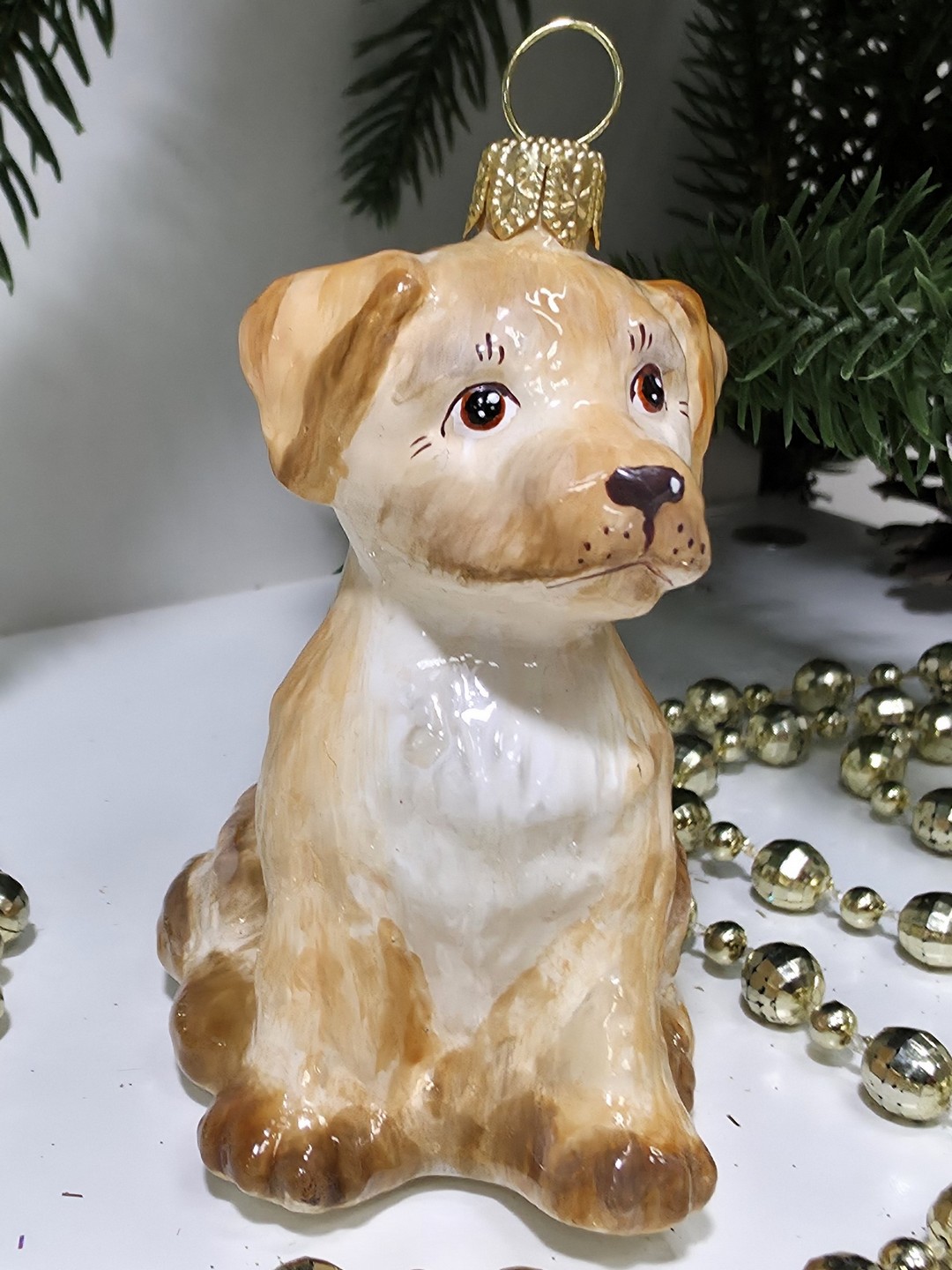 фото Стеклянная елочная игрушка Лабрадор