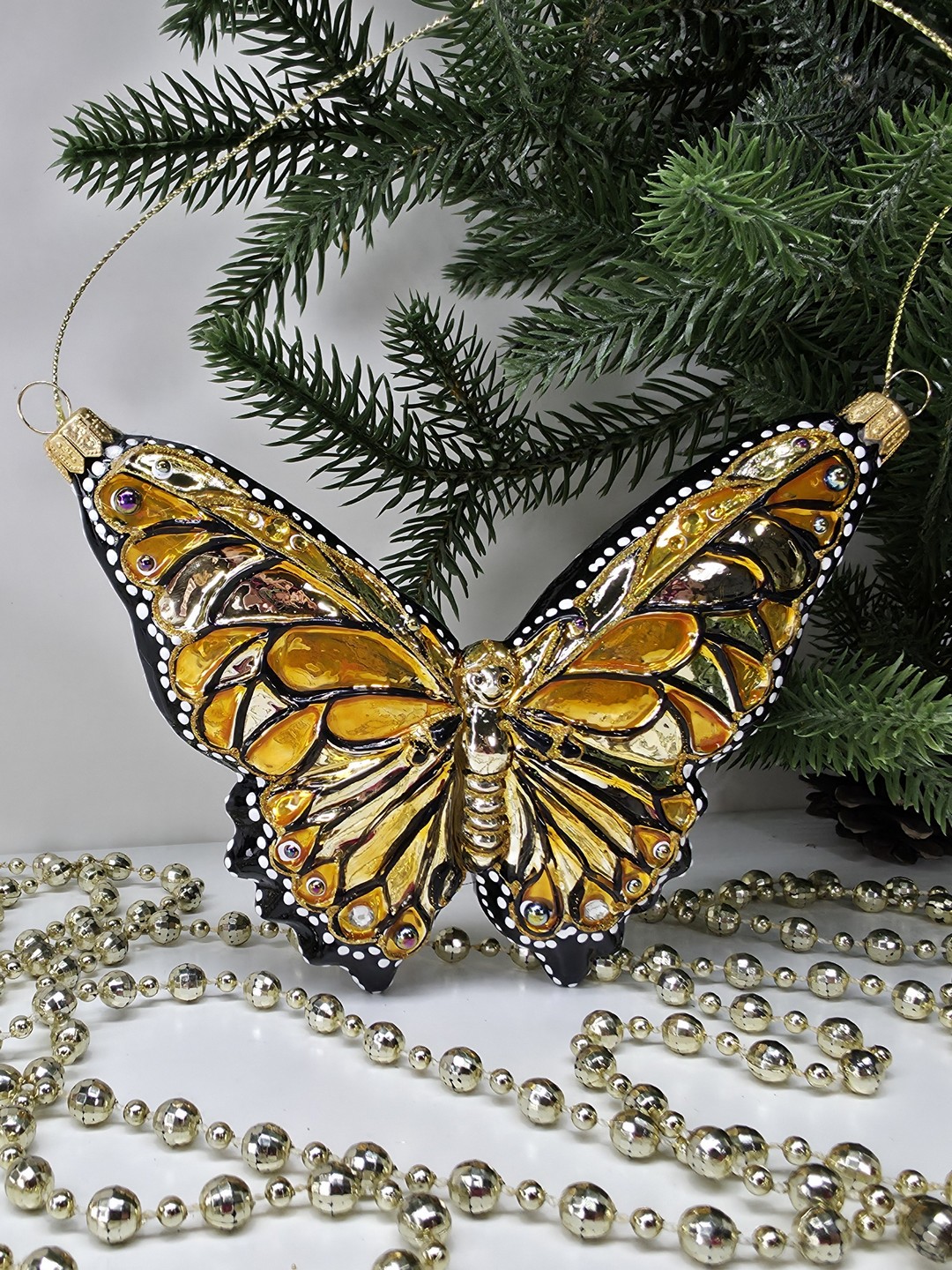 фото Стеклянная елочная игрушка Бабочка
