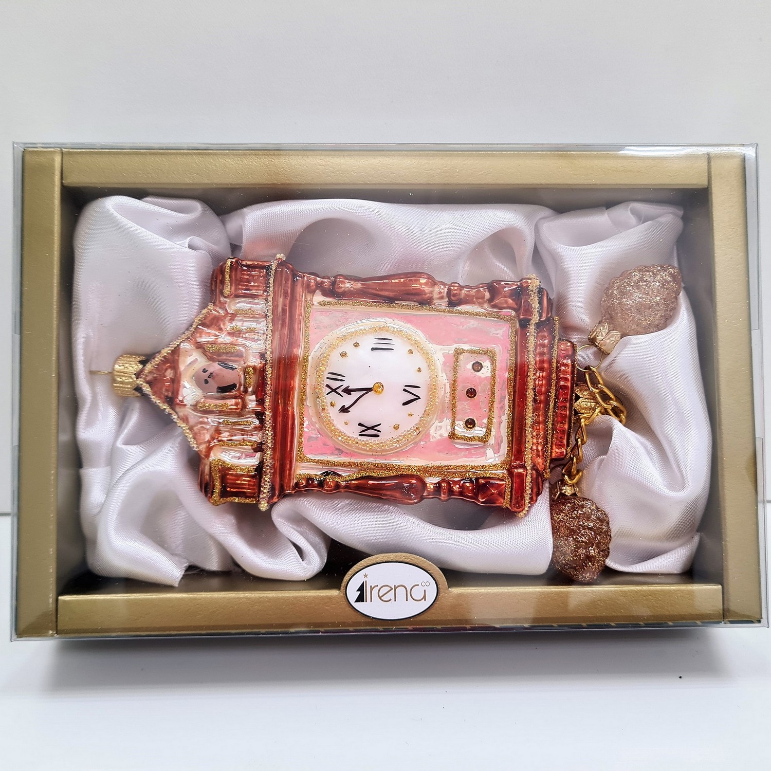 фото Стеклянная елочная игрушка Часы с кукушкой