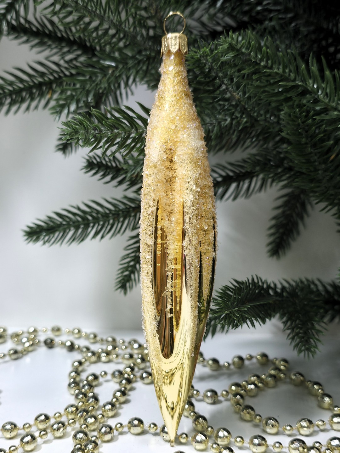 фото Стеклянная елочная игрушка Сосулька