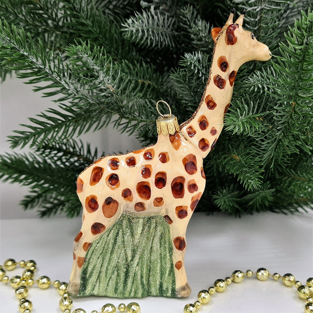 фото Стеклянная елочная игрушка Жираф