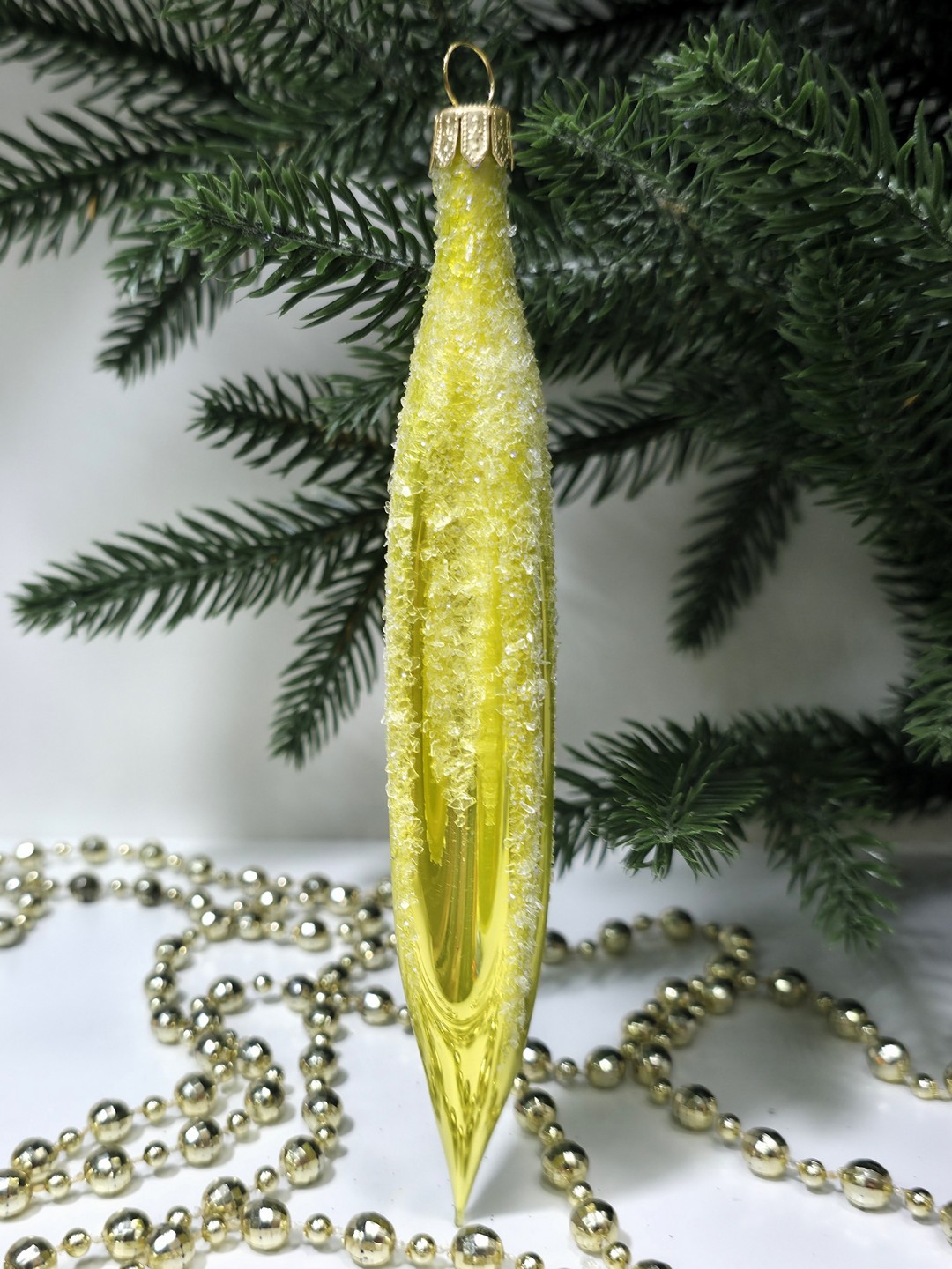 фото Стеклянная елочная игрушка Сосулька