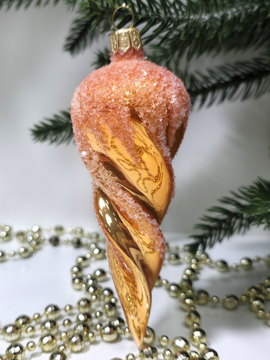 фото Стеклянная елочная игрушка Сосулька