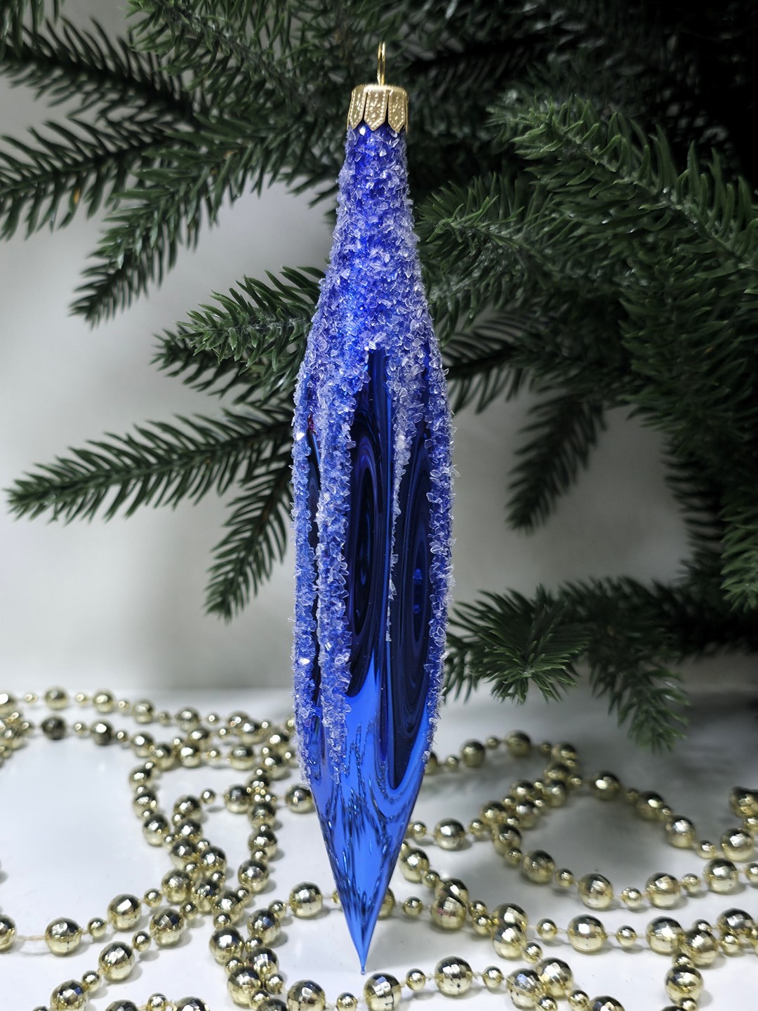 фото Стеклянная елочная игрушка Сосулька