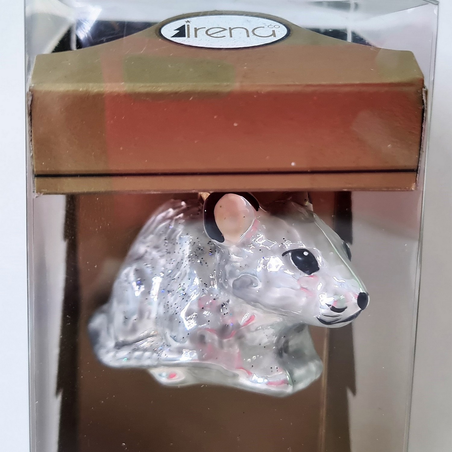 фото Стеклянная елочная игрушка Мышка малая