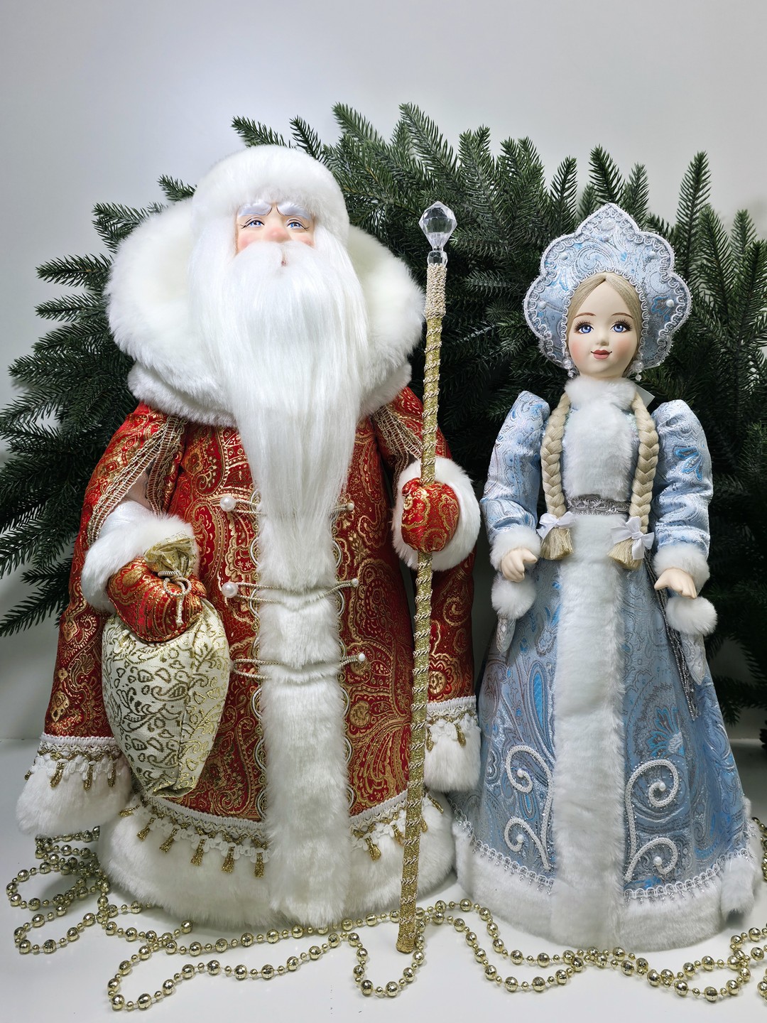 фото Набор Дед Мороз 50 см и Снегурочка 47 см №139