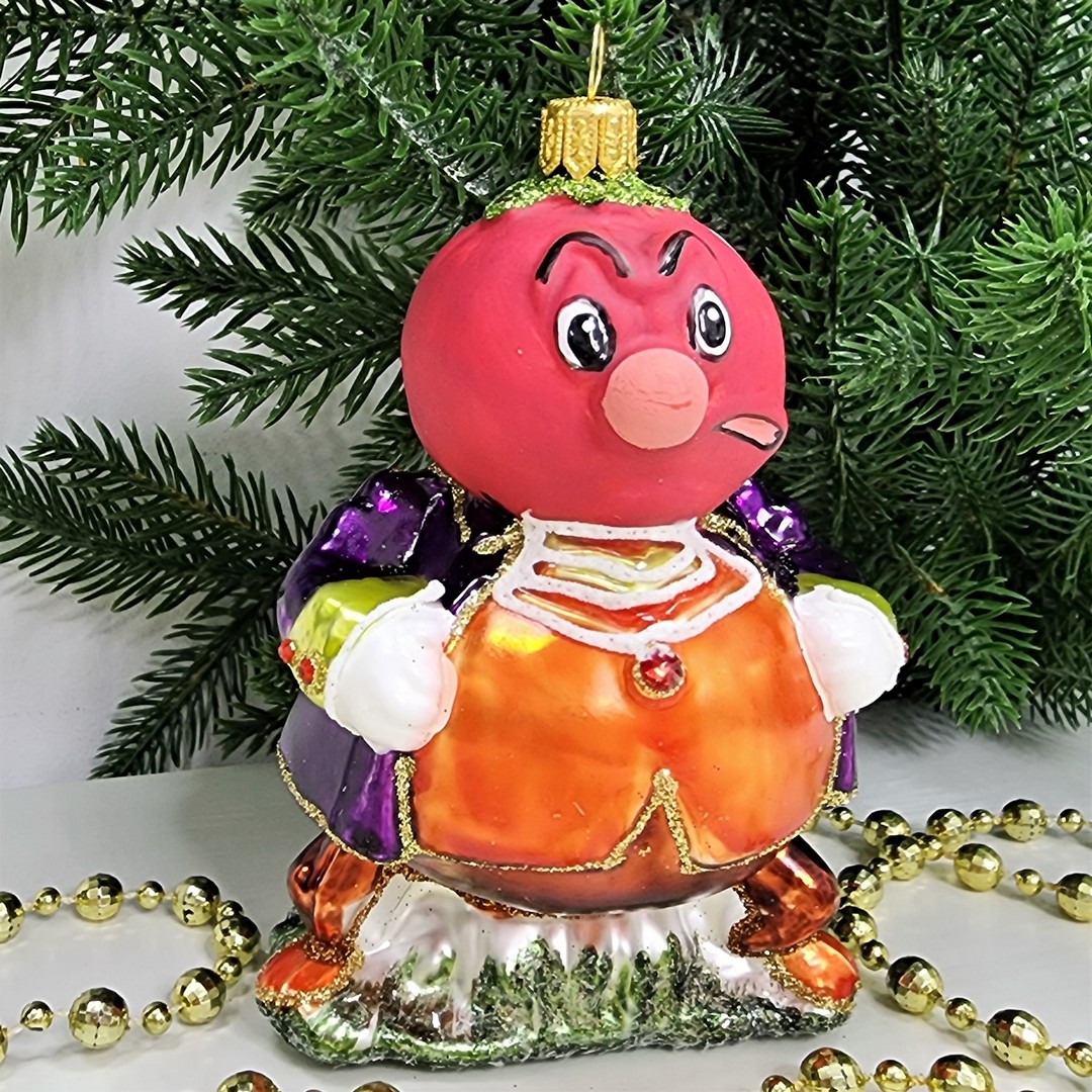 фото Стеклянная елочная игрушка Синьор Помидор