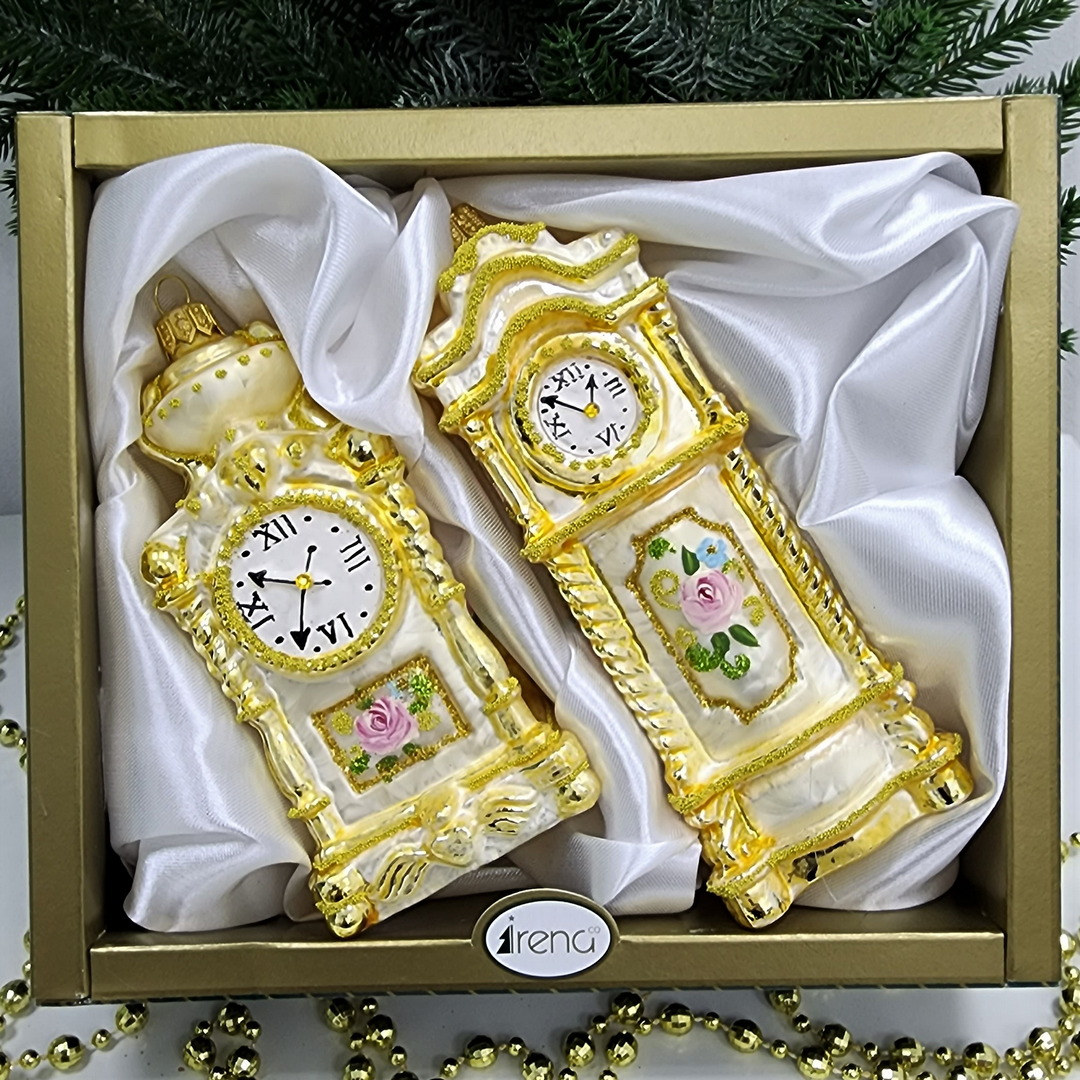 фото Набор ёлочных игрушек Двое часов версаль