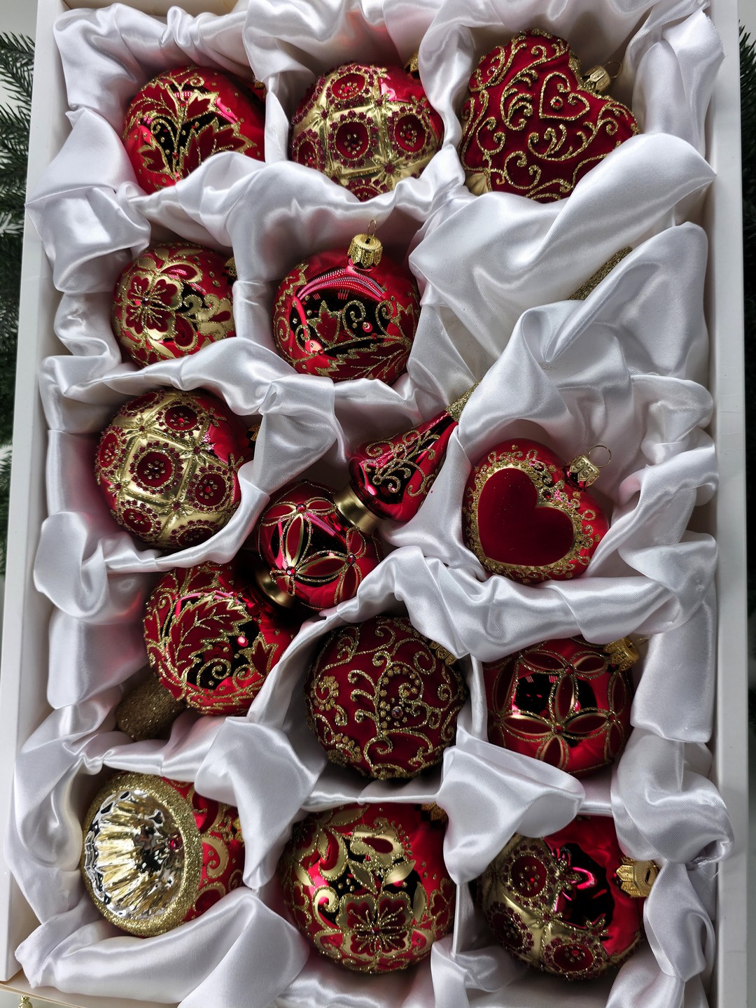 фото Набор ёлочных игрушек Красный бархат