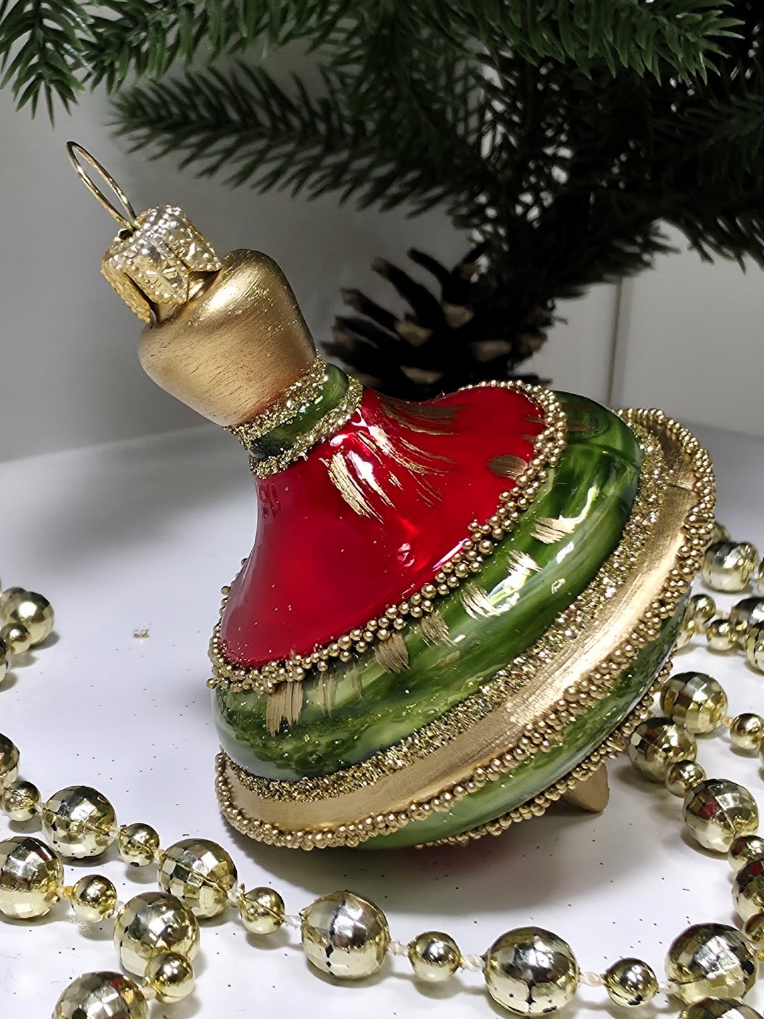 фото Стеклянная елочная игрушка Юла