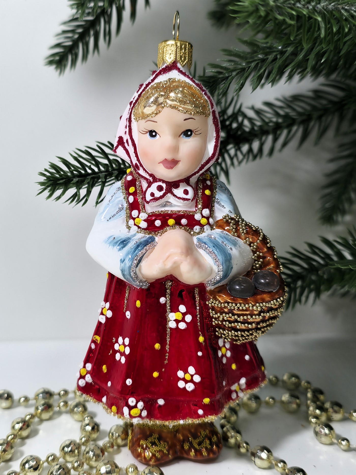 фото Стеклянная елочная игрушка Аленушка