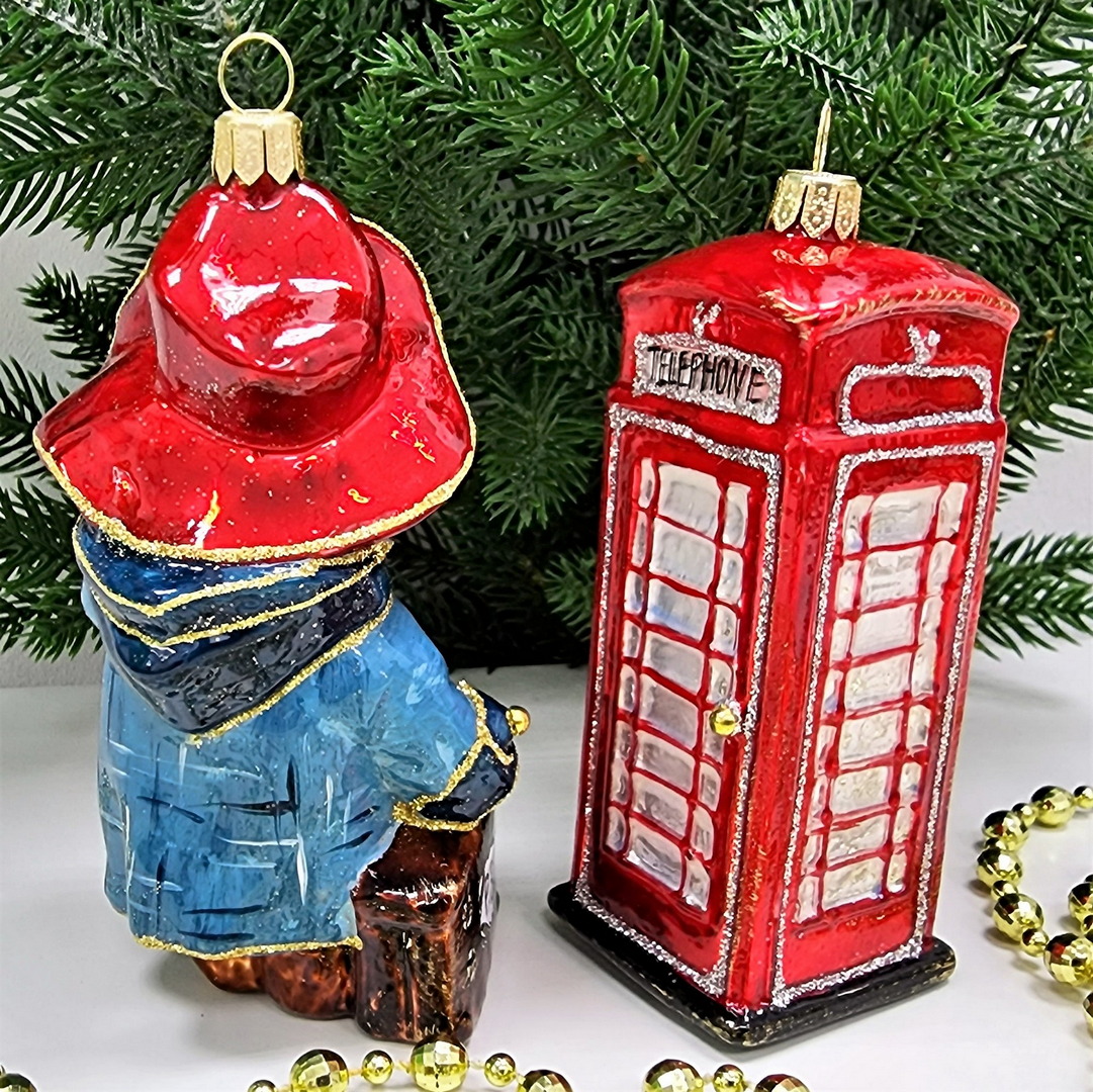 фото Набор ёлочных игрушек Мишка Паддингтон и телефонная будка