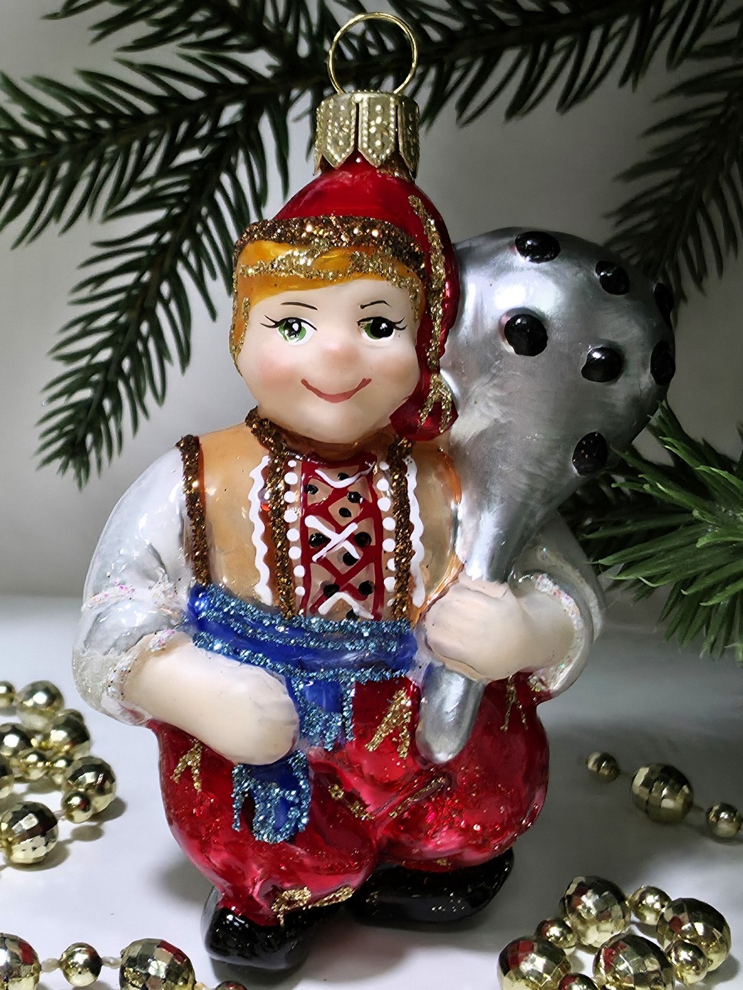 фото Стеклянная елочная игрушка Богатырь