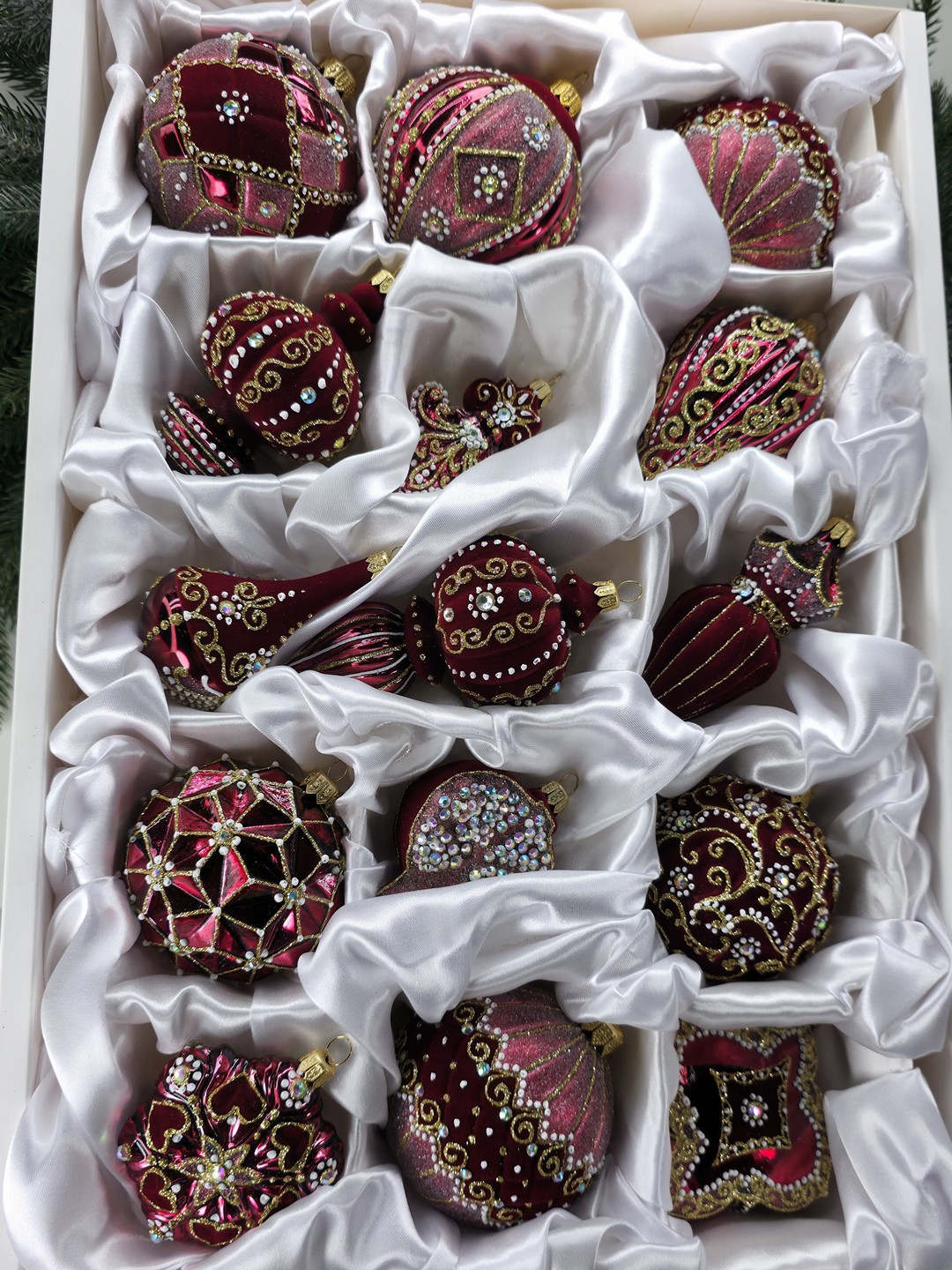 фото Набор ёлочных игрушек Бордо