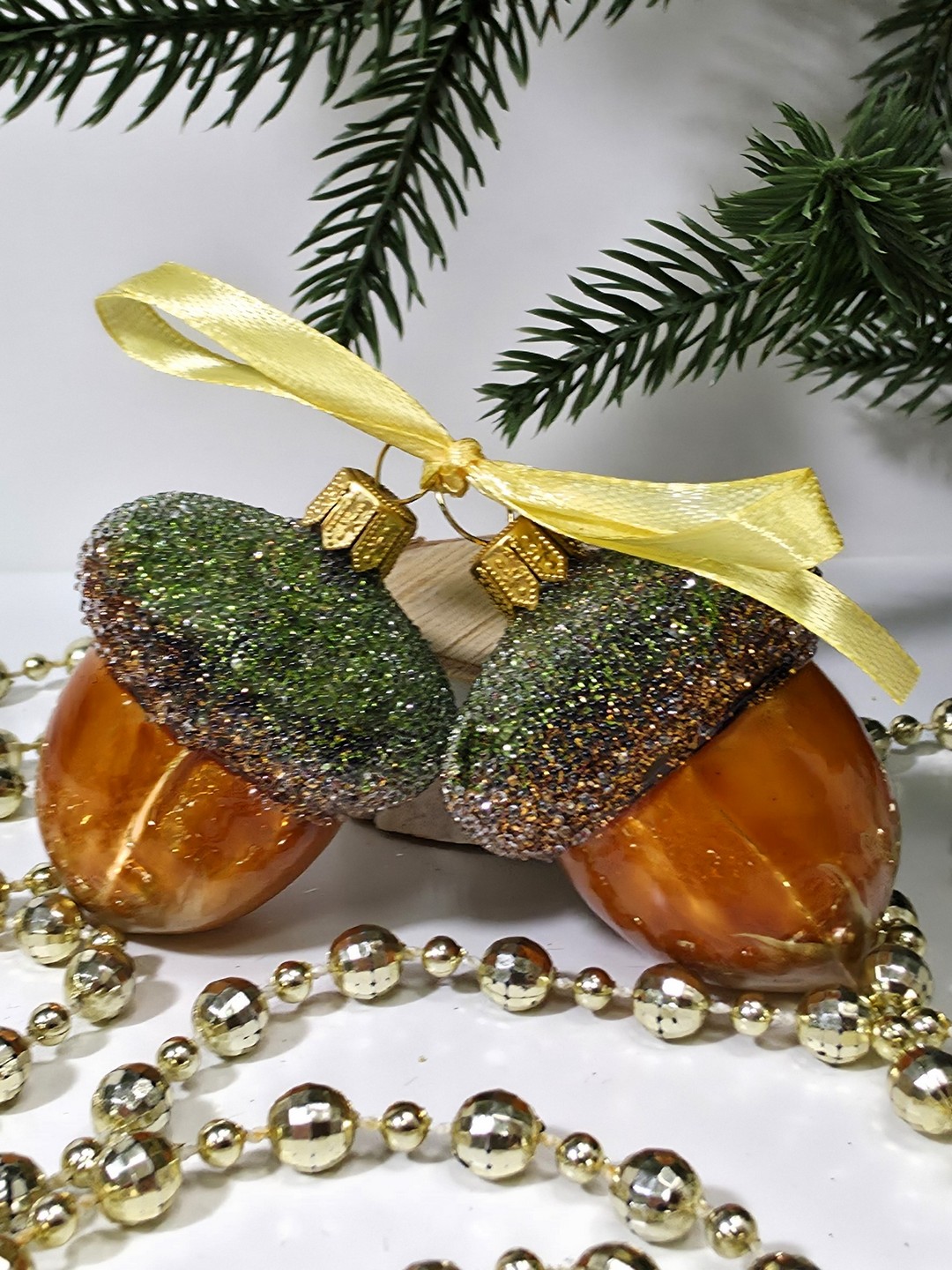 фото Набор ёлочных игрушек Два желудя эмаль