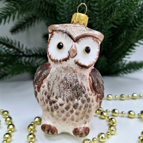 Купить стеклянная елочная игрушка сова винтаж в магазине Elichristmas с ...