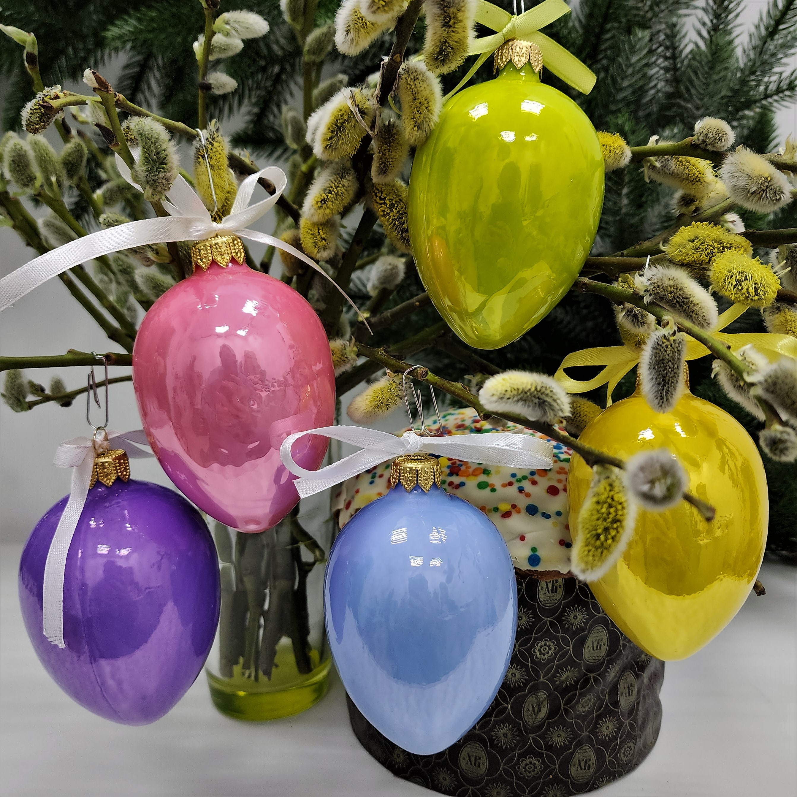 фото Набор ёлочных игрушек Пасхальные яйца глянец
