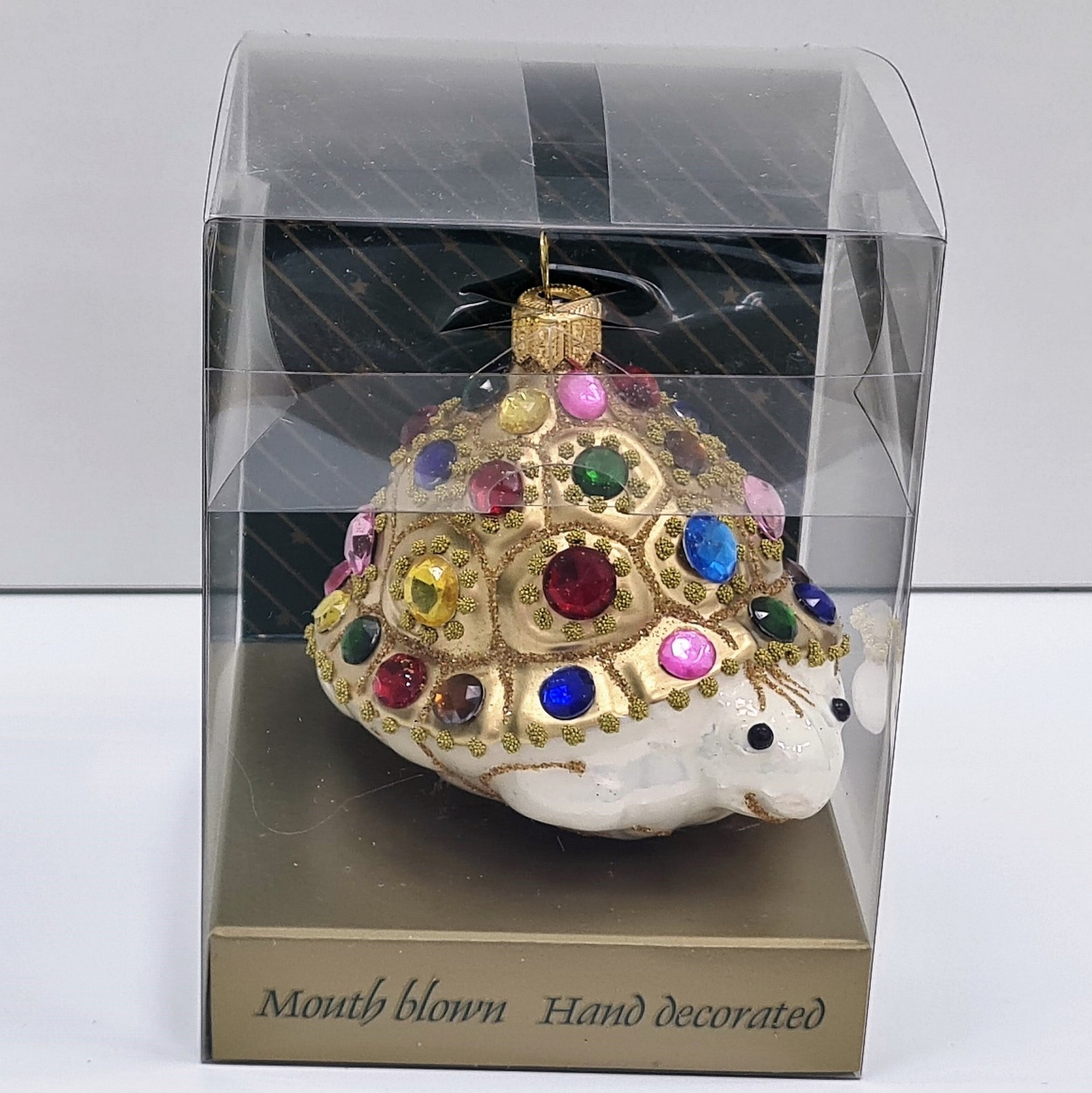 фото Стеклянная елочная игрушка Черепаха с камнями