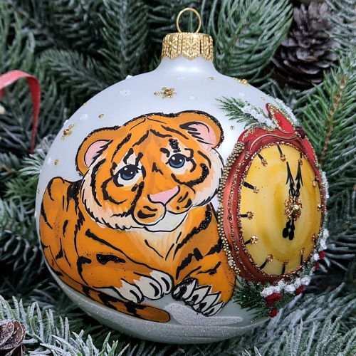 Купить стеклянный шар 100 мм №67 в магазине Elichristmas с доставкой по ...