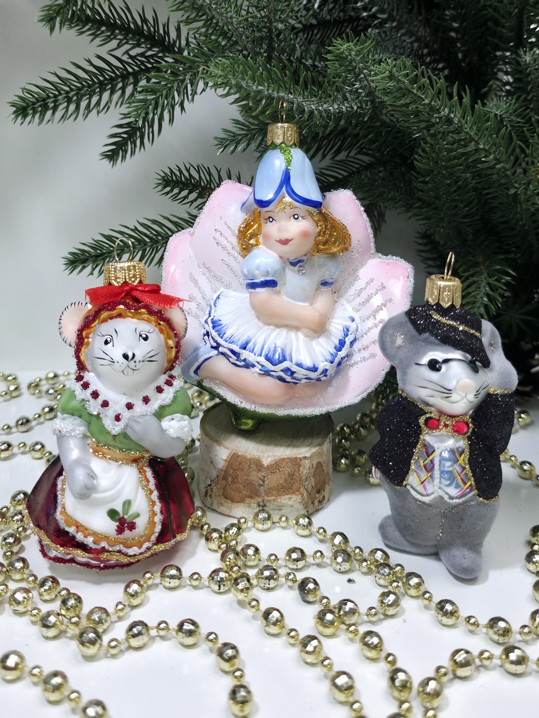 фото Набор ёлочных игрушек Дюймовочка, мышка и крот