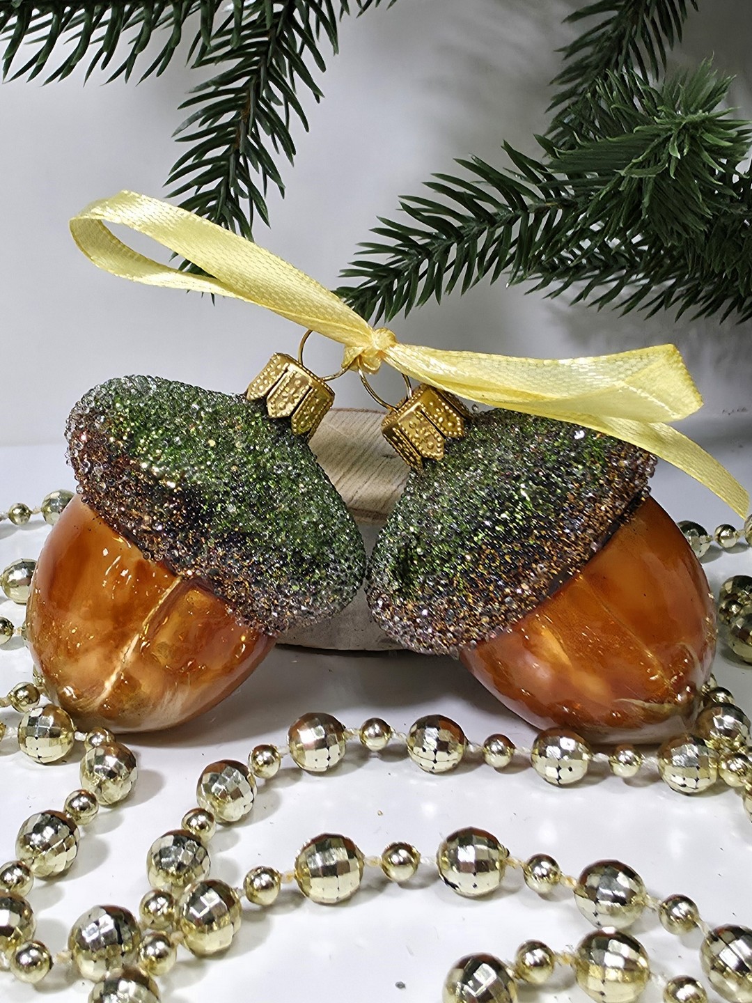 фото Набор ёлочных игрушек Два желудя эмаль