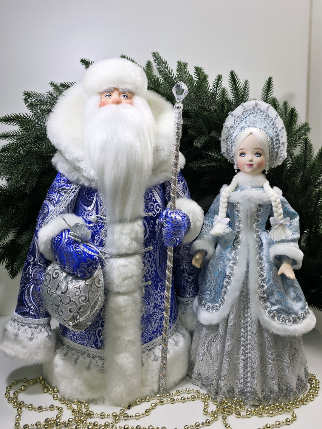 фото Набор Дед Мороз 50 см и Снегурочка 47 см №125