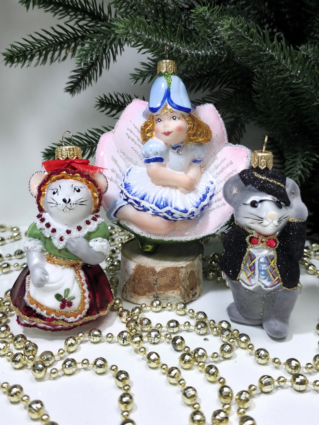 фото Набор ёлочных игрушек Дюймовочка, мышка и крот