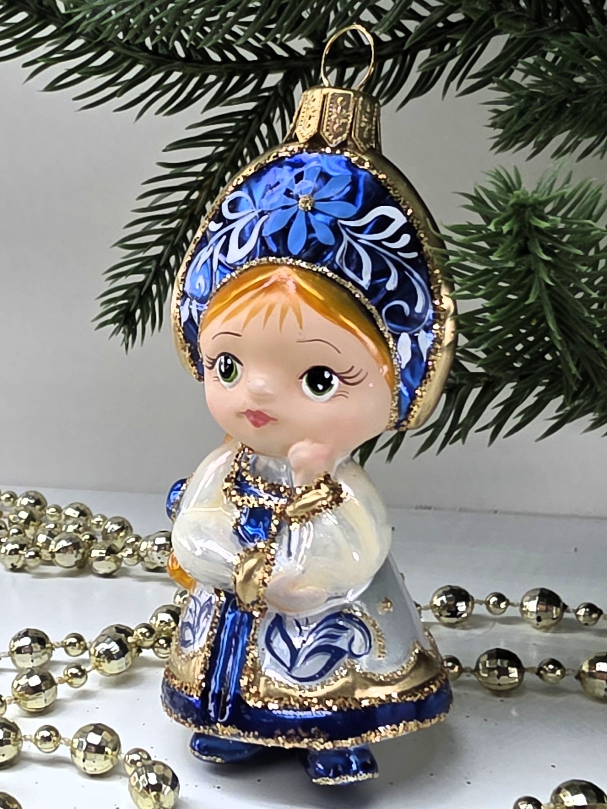 фото Стеклянная ёлочная игрушка Василиса-7