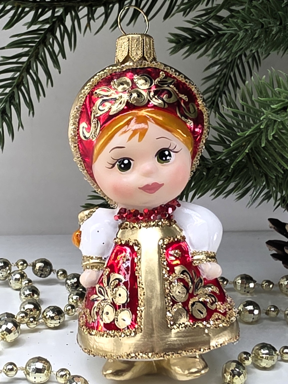фото Стеклянная ёлочная игрушка Василиса-6