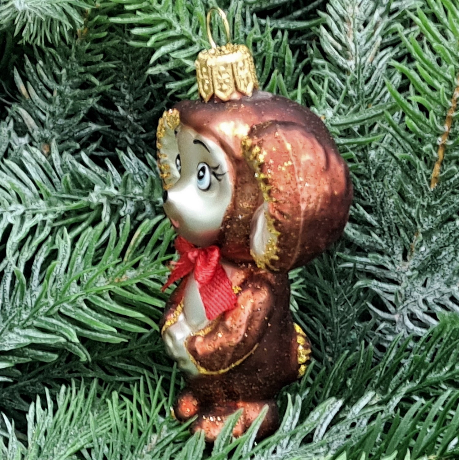 фото Стеклянная елочная игрушка Чебурашка